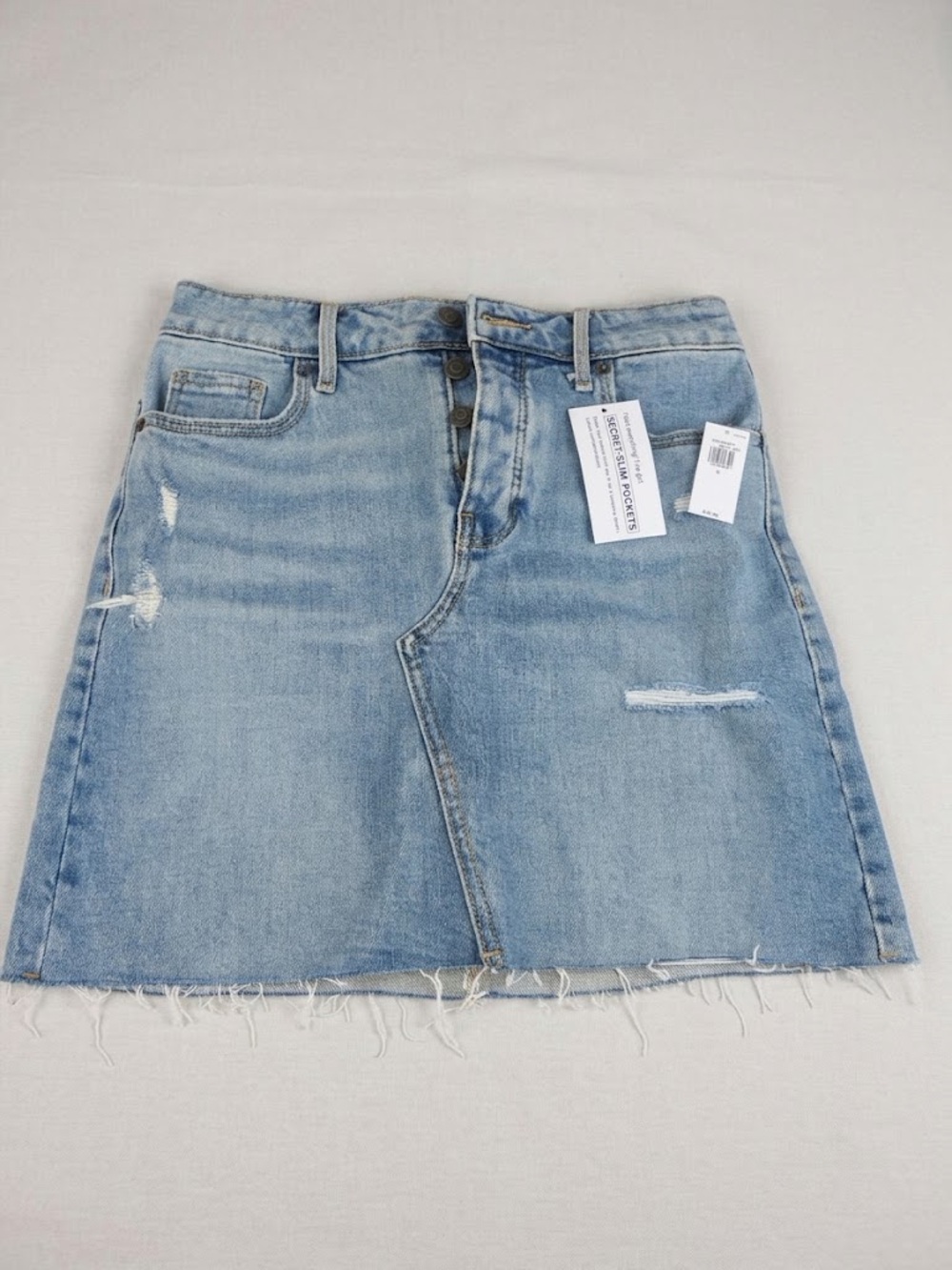 Old Navy Light Blue Distressed Denim Skirt